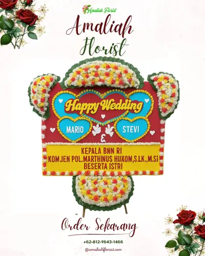 Karangan Papan Bunga Pernikahan di Tikala Ares